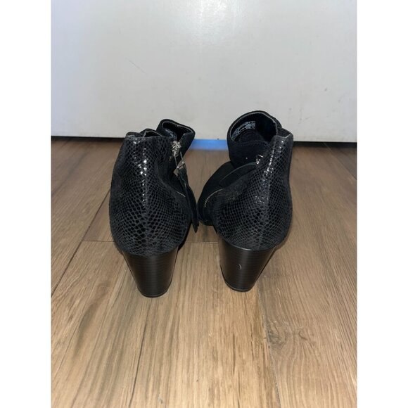 Vionic Black Anne Ortho Snake Print Leather/Suede Ankle Boots Size 9 - Picture 4 of 9